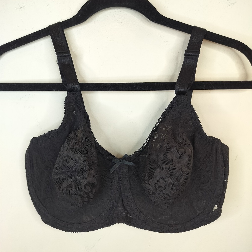 Bali Lace n Smooth Underwire Bra 36DD Black #3432